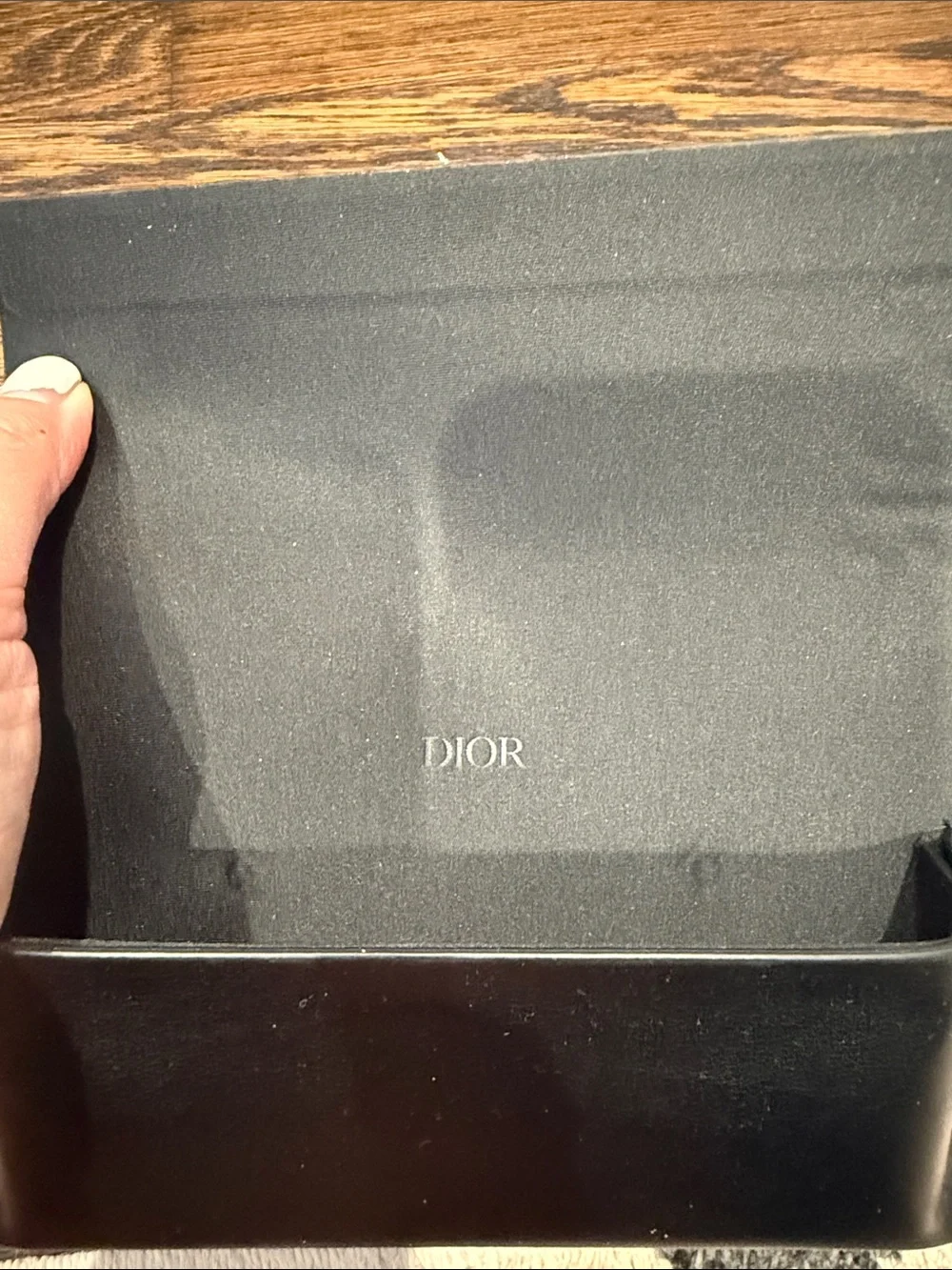 Dior Black eyewear case +Navy Textured Box with Gold Logo
